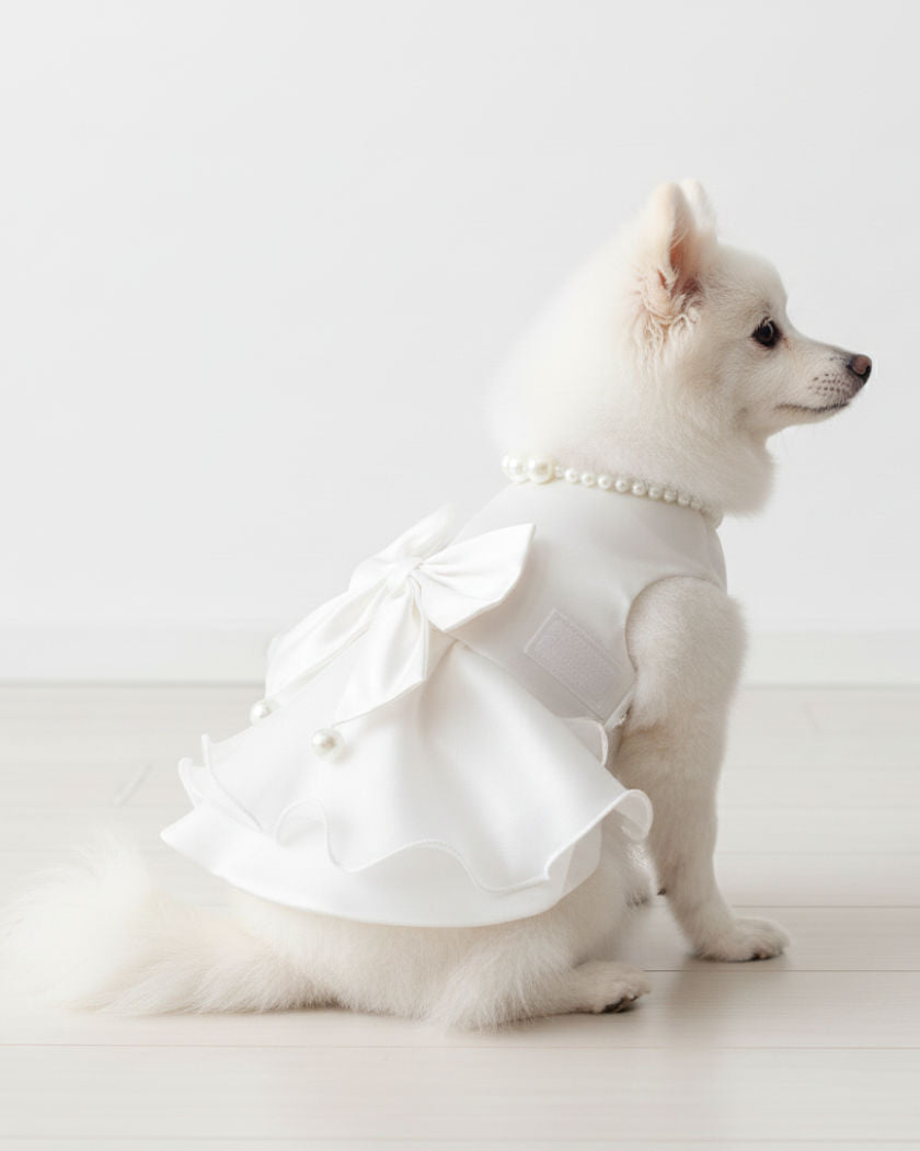 Happily Together White Formal Pet Dress (Dog & Cat) – For Wedding & Birthday