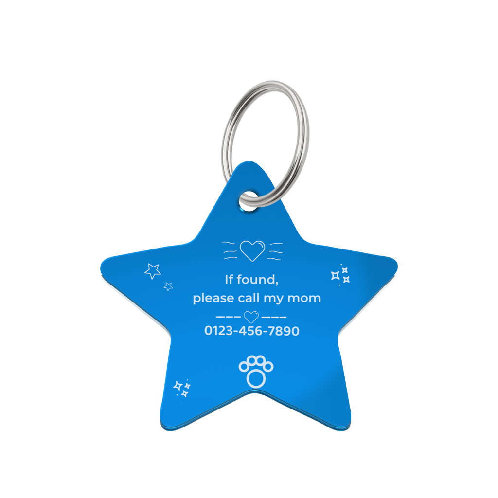 To the Moon Custom Star Pet ID Tag