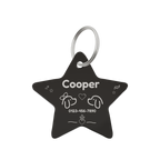 Black Star Personalized Pet ID Tag