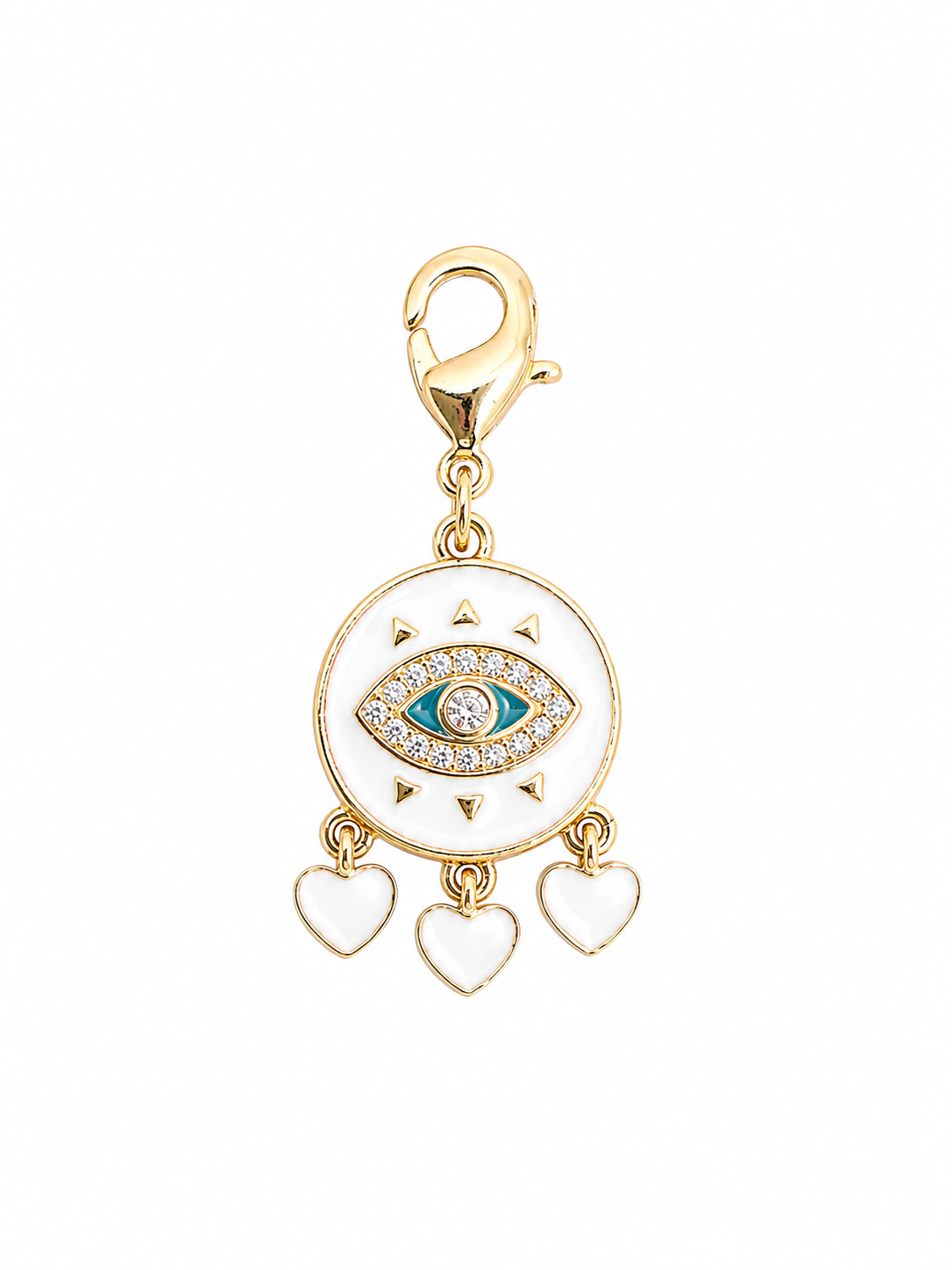 Evil Eye White Enamel Pet Collar Charm