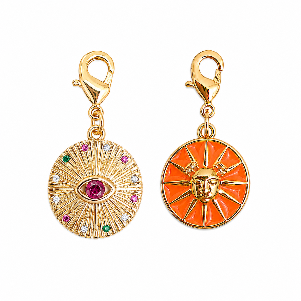 Celestial Eye & Sun Face Charm Set