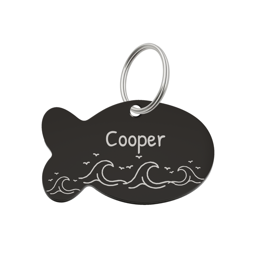 Ocean Waves Pet Tag Template