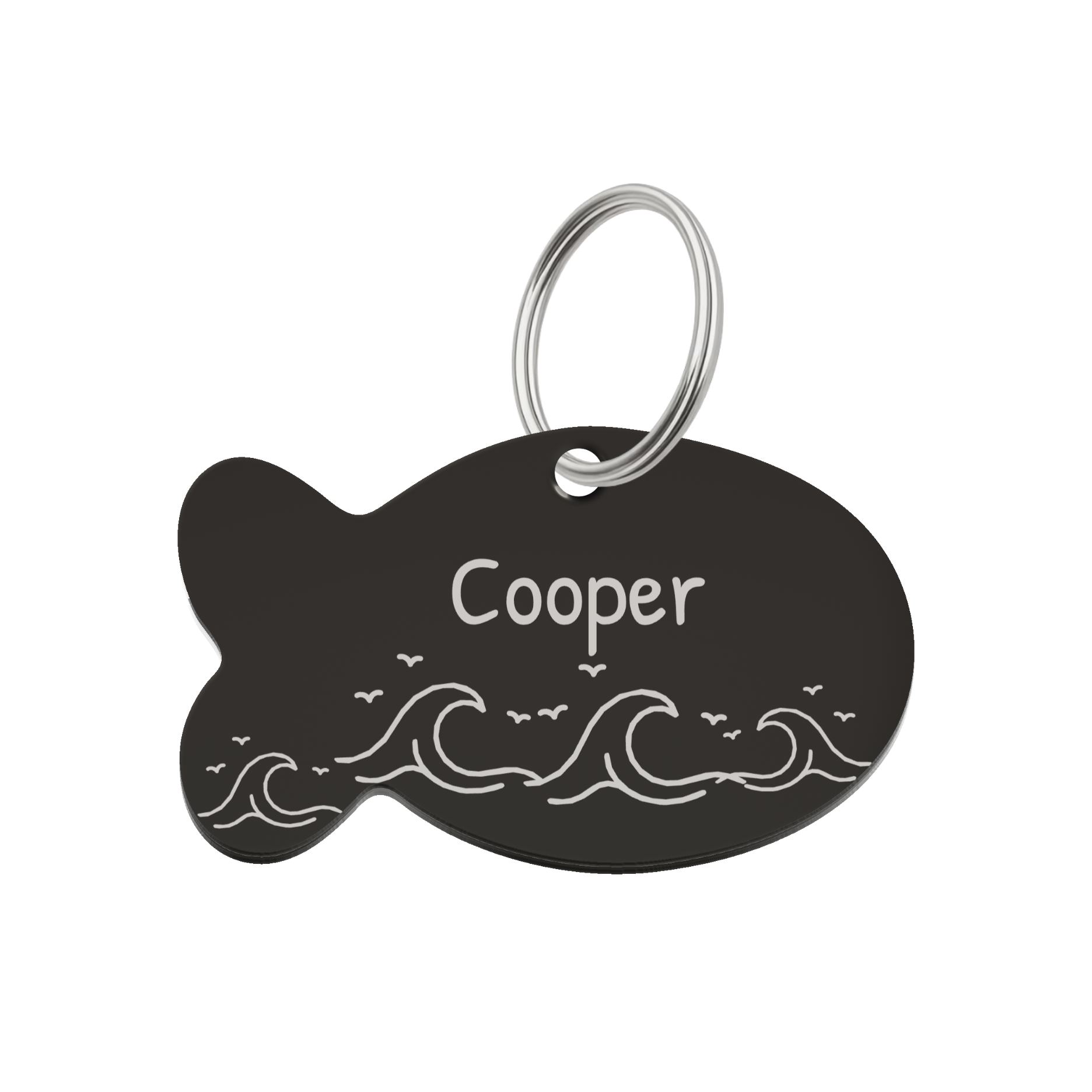 Ocean Waves Pet Tag Template