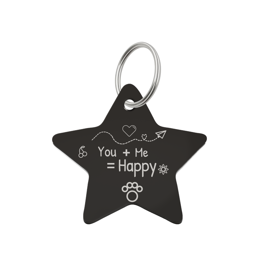 Black Star Personalized Pet ID Tag