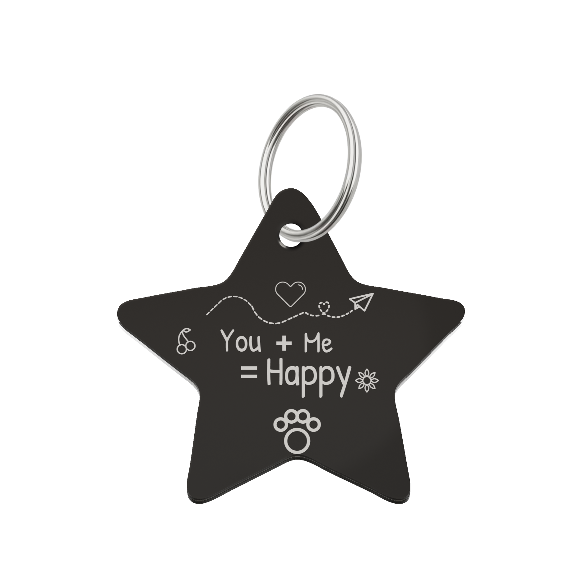 Black Star Personalized Pet ID Tag