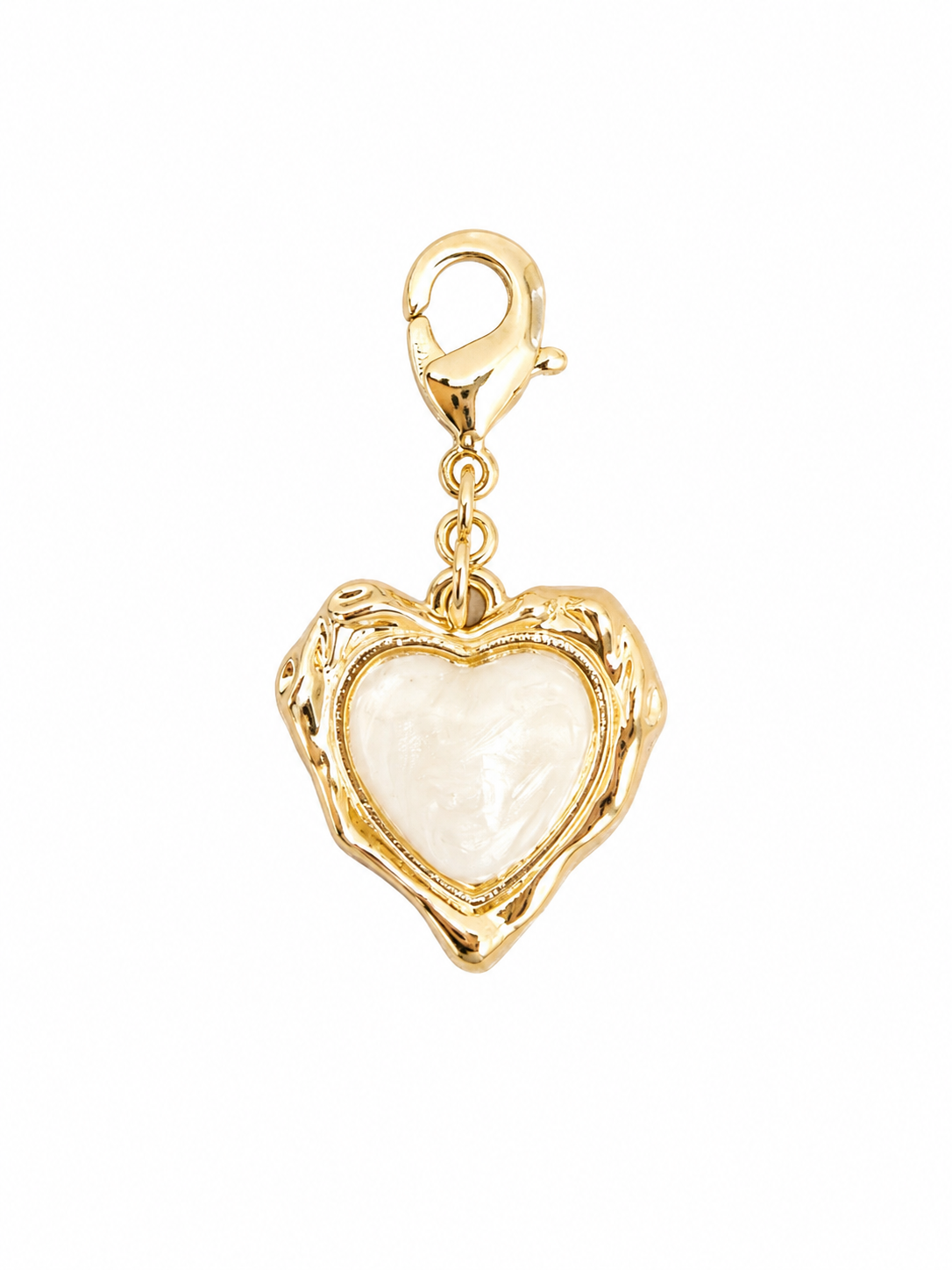 White Heart Pet Collar Charm