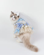 White Lace Trim Dog & Cat Wedding Veil – Lightweight Bow Bridal Headpiece