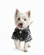 Black & White Gingham Vest Shirt Dog & Cat Outfit