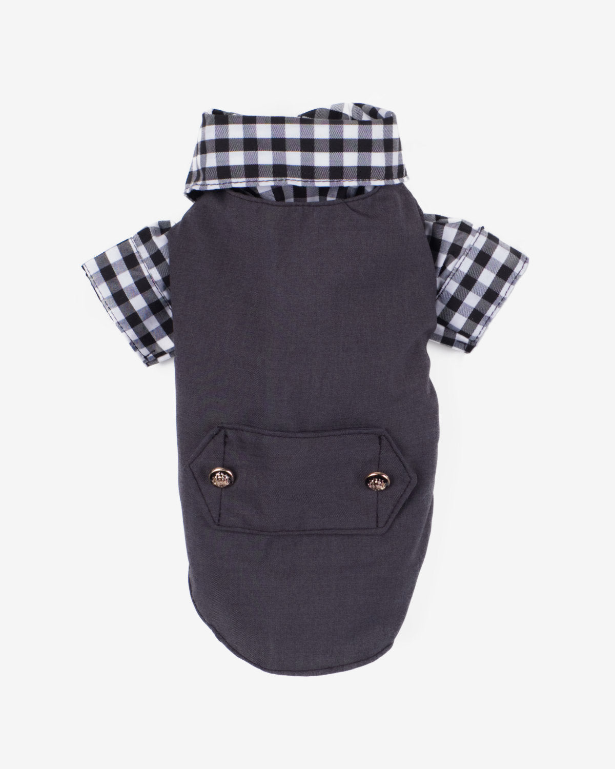 Black & White Gingham Vest Shirt Dog & Cat Outfit