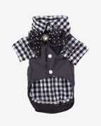 Black & White Gingham Vest Shirt Dog & Cat Outfit