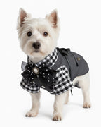 Black & White Gingham Vest Shirt Dog & Cat Outfit