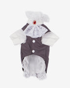 Gray Vest & White Shirt Dog & Cat Tuxedo – Bow Tie Ceremony Outfit