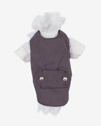 Gray Vest & White Shirt Dog & Cat Tuxedo – Bow Tie Ceremony Outfit