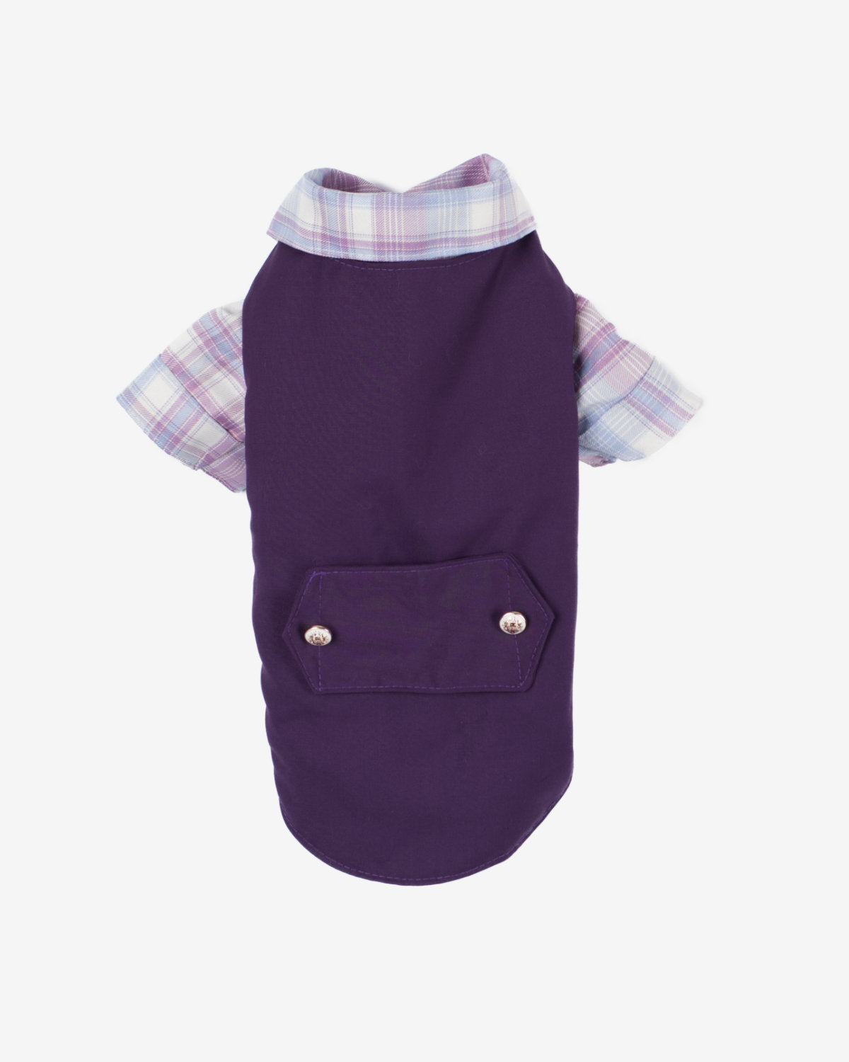 Purple Vest & Plaid Shirt Dog & Cat Outfit – Gentleman Style