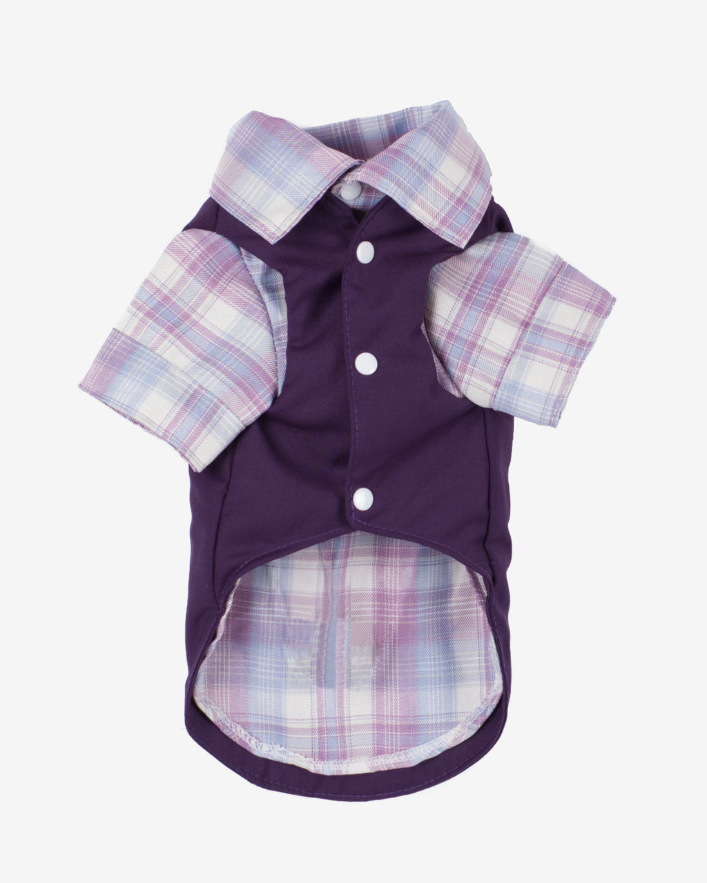 Purple Vest & Plaid Shirt Dog & Cat Outfit – Gentleman Style