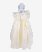 Layered Tulle Bow Dog & Cat Party Dress – Detachable 2-Piece Set, Floral Accents, 3 Colors