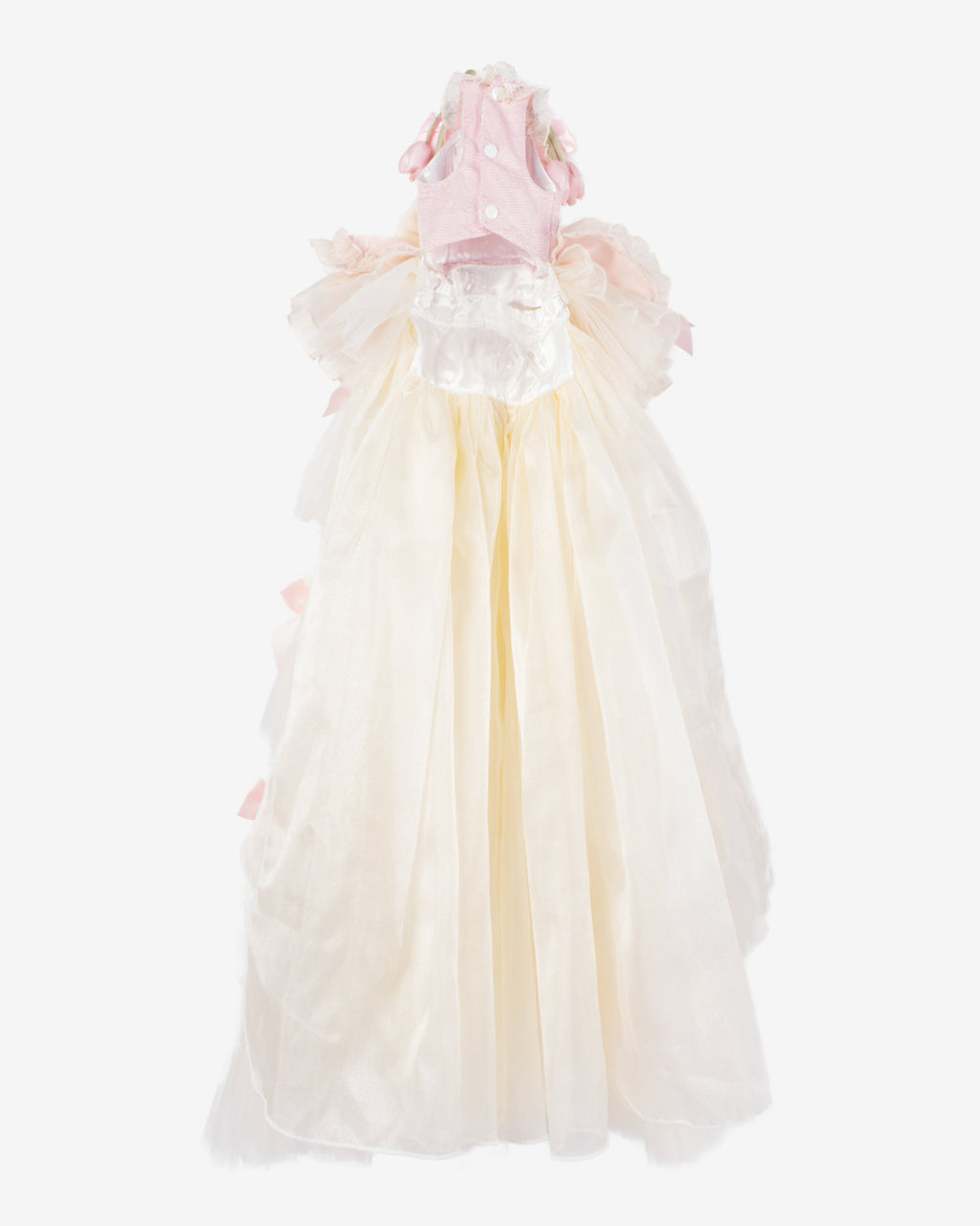 Layered Tulle Bow Dog & Cat Party Dress – Detachable 2-Piece Set, Floral Accents, 3 Colors