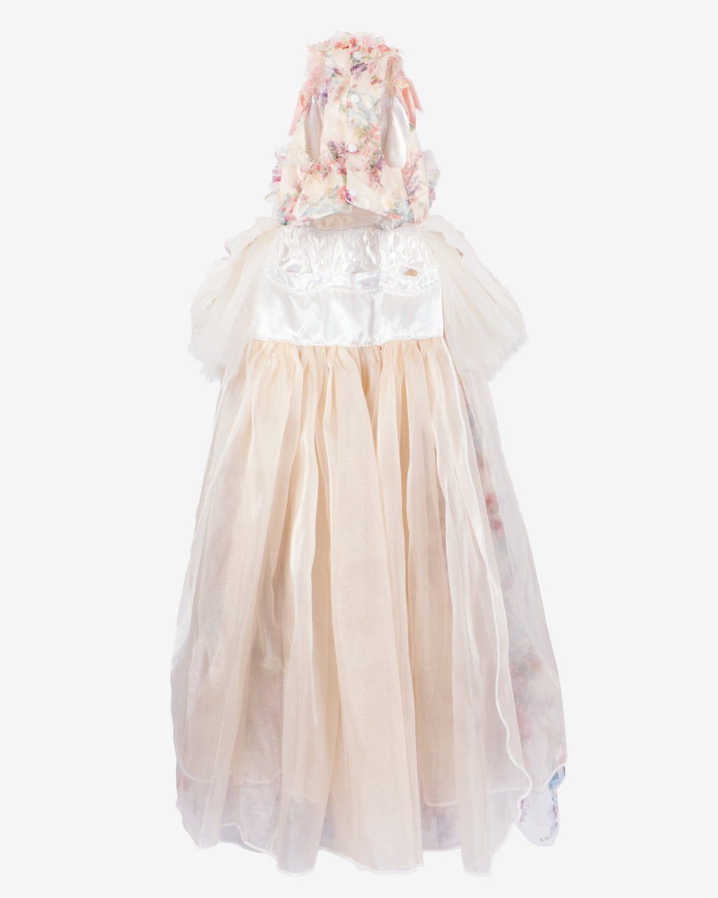 Floral Tulle Bow Dog & Cat Birthday Dress – Detachable 2-Piece Set