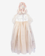 Floral Tulle Bow Dog & Cat Birthday Dress – Detachable 2-Piece Set