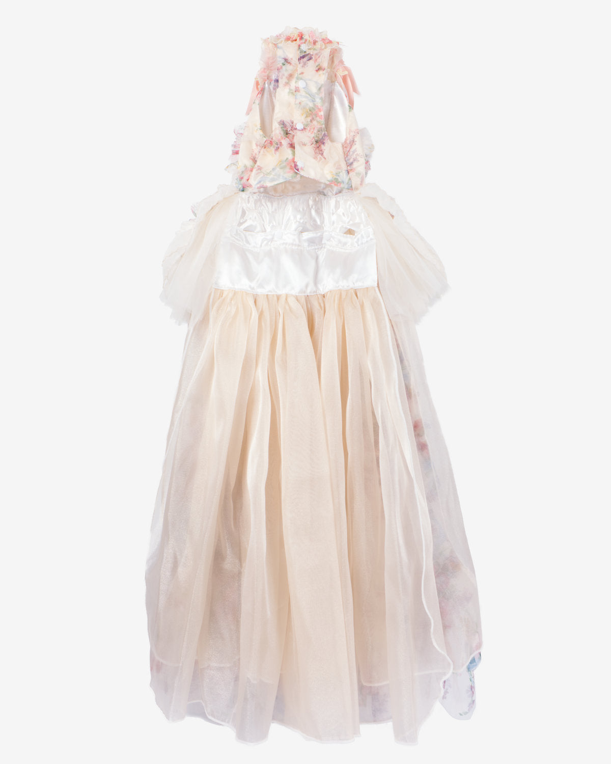 Floral Tulle Bow Dog & Cat Birthday Dress – Detachable 2-Piece Set