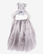 Gray & White Lace Tulle Dog & Cat Wedding Dress – Detachable 2-Piece Bridal Set