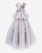 Gray & White Lace Tulle Dog & Cat Wedding Dress – Detachable 2-Piece Bridal Set