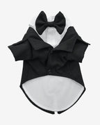 Black & White Bow Tie Dog & Cat Tuxedo Outfit – Wedding & Birthday Style