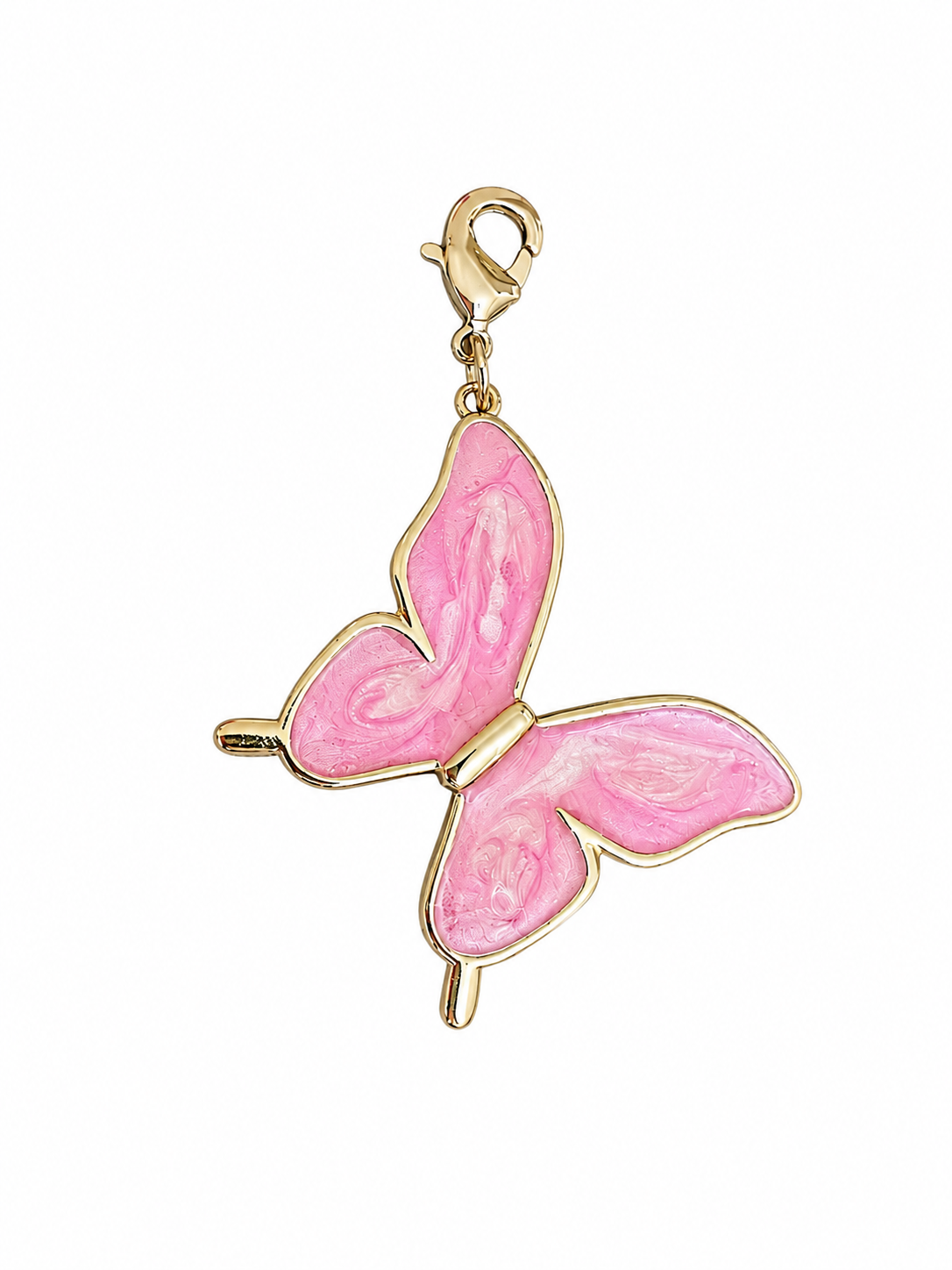 Pink Butterfly Enamel Pet Collar Charm