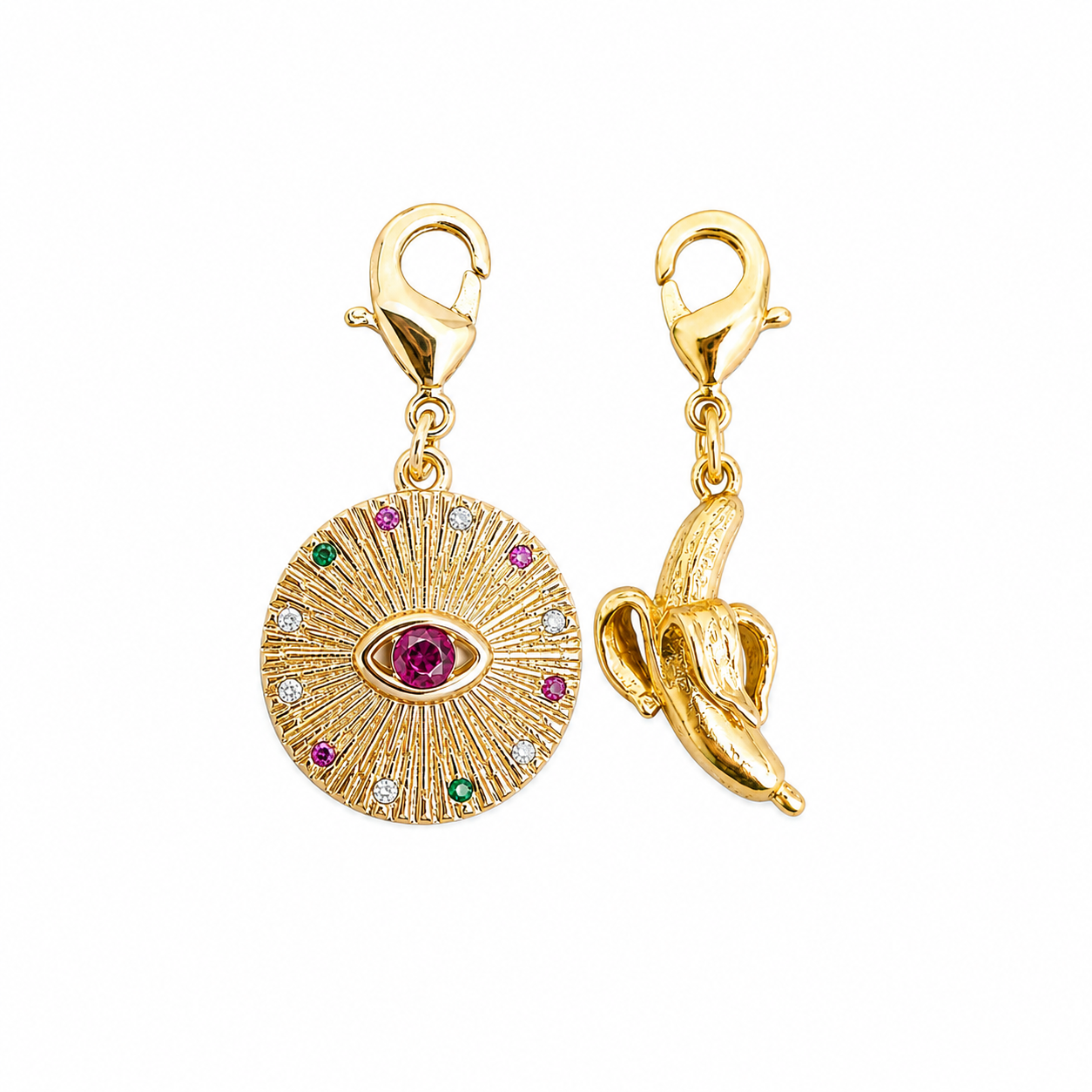 Jeweled Eye & Banana Charm Set