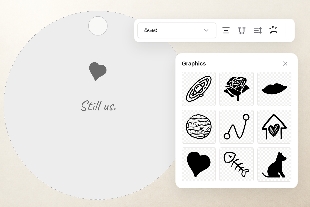 Combine a personal message and a graphic on the reverse of your keepsake.